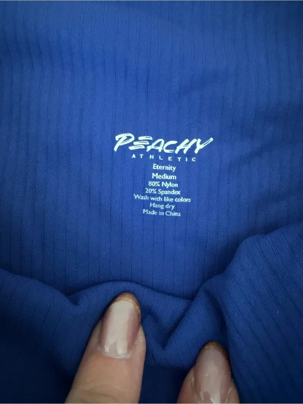 Peachy Blue High-Waist Women's Active Shorts - Picture 3 of 3